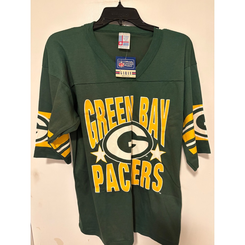 Vintage Green Bay Packers NFL T-shirt Garan Mens Medium Green NWT Made in USA